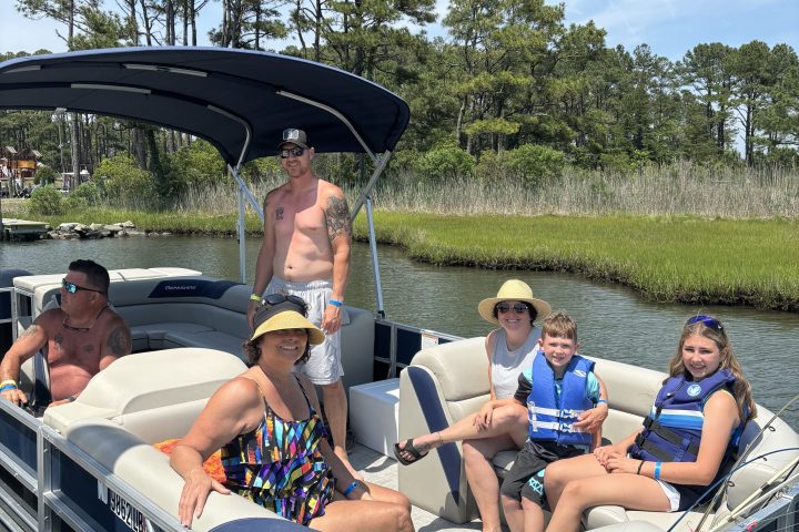 a group of people on a boat