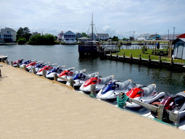 a group of people lined up in a row boat on the water