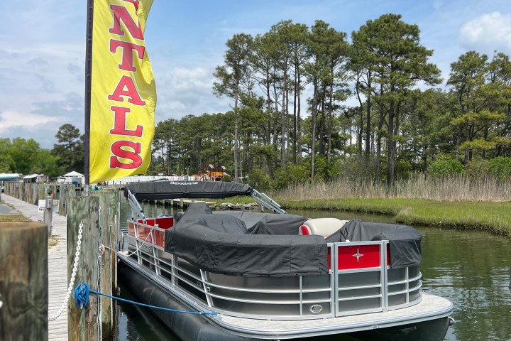 a small boat in a body of water